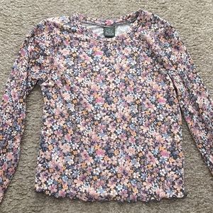 Wild Fable floral pastel long sleeve crop top
